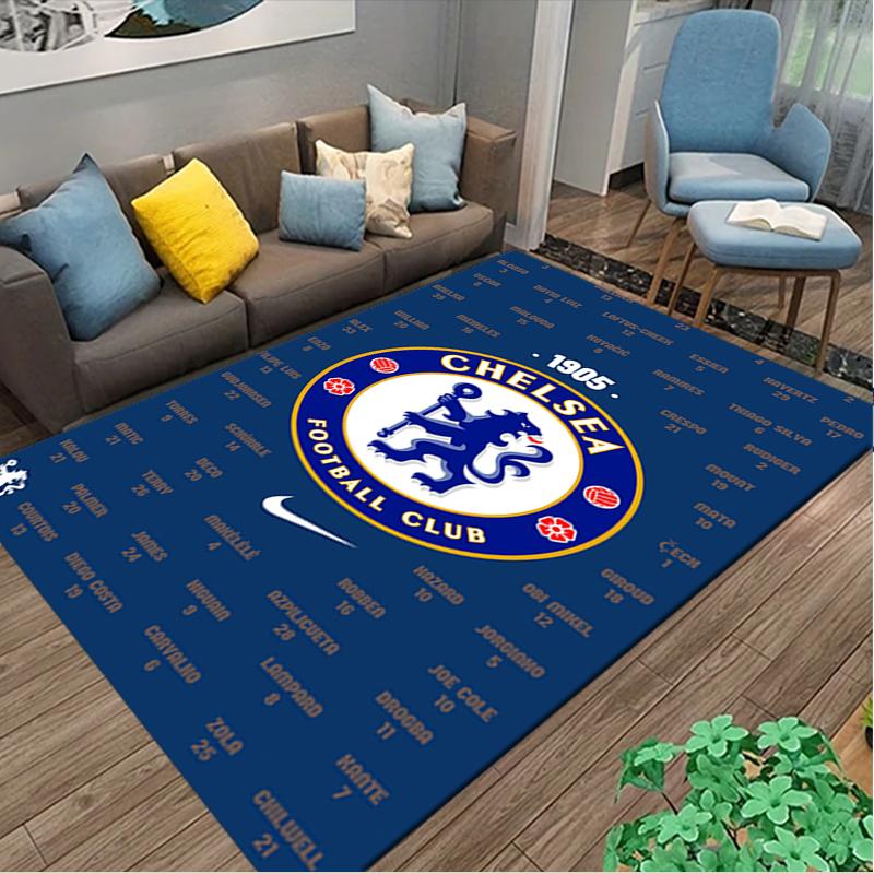 1pc Office Printed Area Carpet, Chelsea FC Rug, Home Sofa Chair Mat For Christmas and Halloween Décor