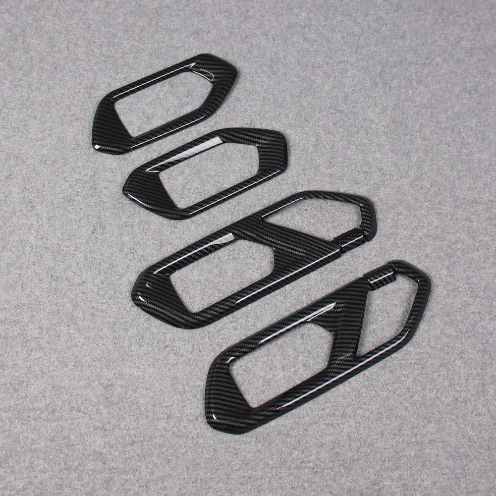 RUIQ Toyota New RAIZE 200-serien Exklusiv Interiör Fram Bak Innerdörrhandtag Dekor Toyota RAIZE Exklusiv Design Fiber Svart (Kol