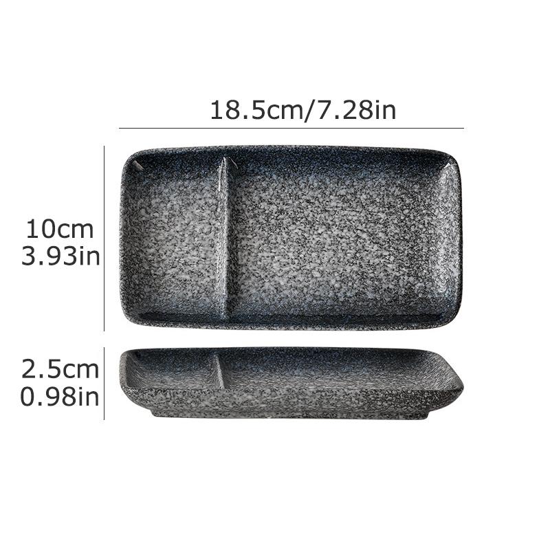 1PC Japanese Style Exquisite Plate Modern Sushi Tray Practical Ceramic Multi Compartment Plate