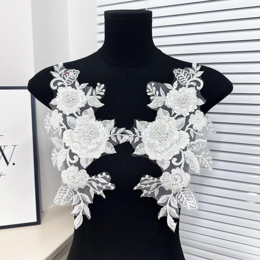 Embroidery Lace Flower Stickers Bead Colored Applique DIY Embroidery Lace  DIY Projects