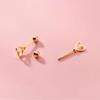 Earrings Silver 925 Silver925 Compatible with Metal Allergies Arrow Heart Screw Type Smaller Small Inconspicuous Delicate Simple Modest Pink Gold