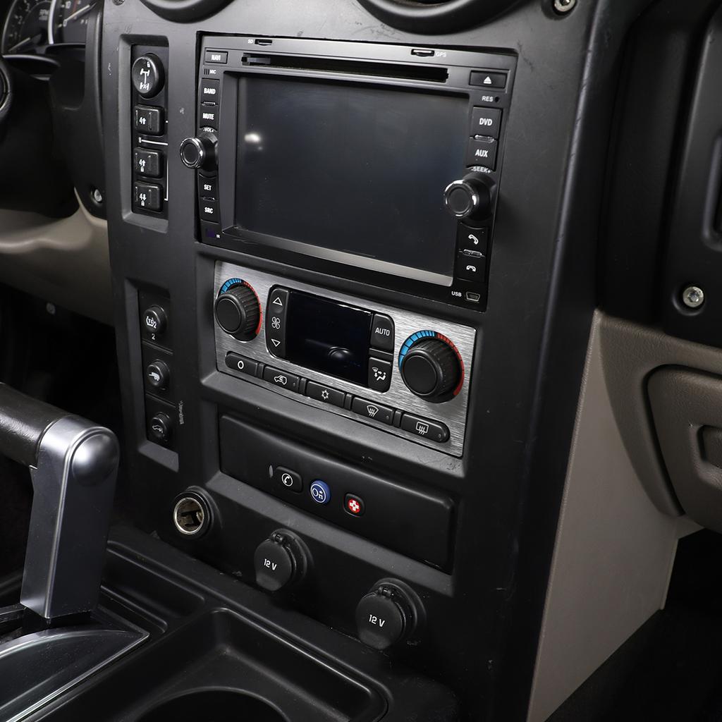 Pro Hummer H2 2003-2009 Hliníková slitina Stříbrná Auto Auto Klimatizace Ovládací tlačítko Panel Obložení Kryt auto