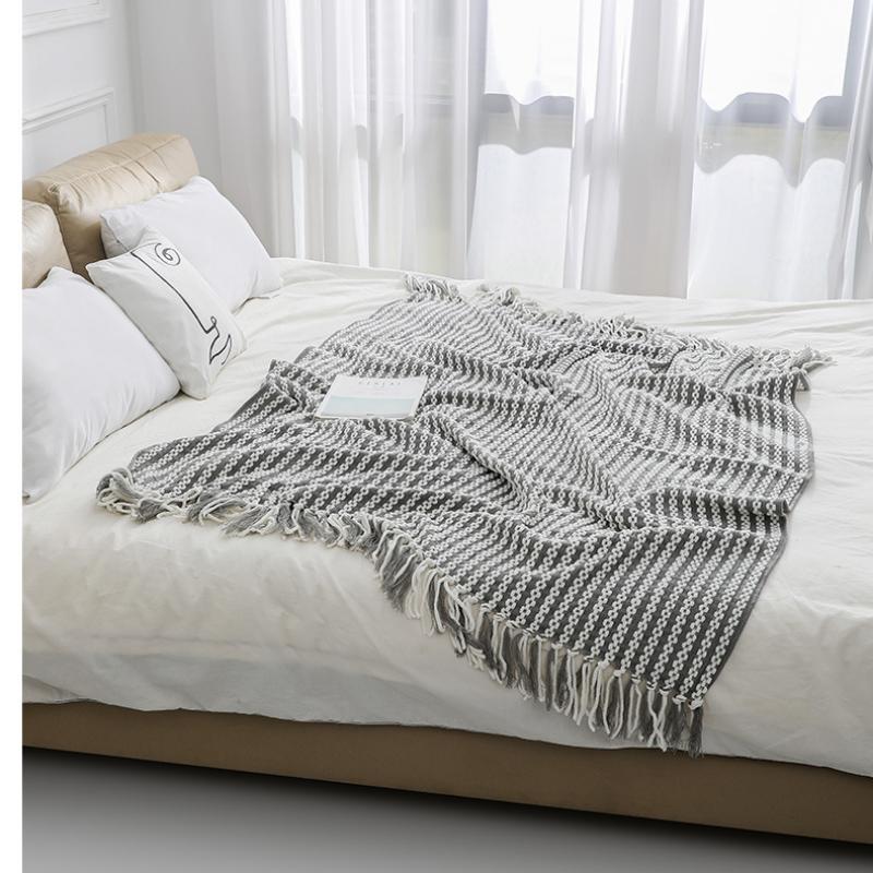 Вязаное покрывало для дивана — фото 14