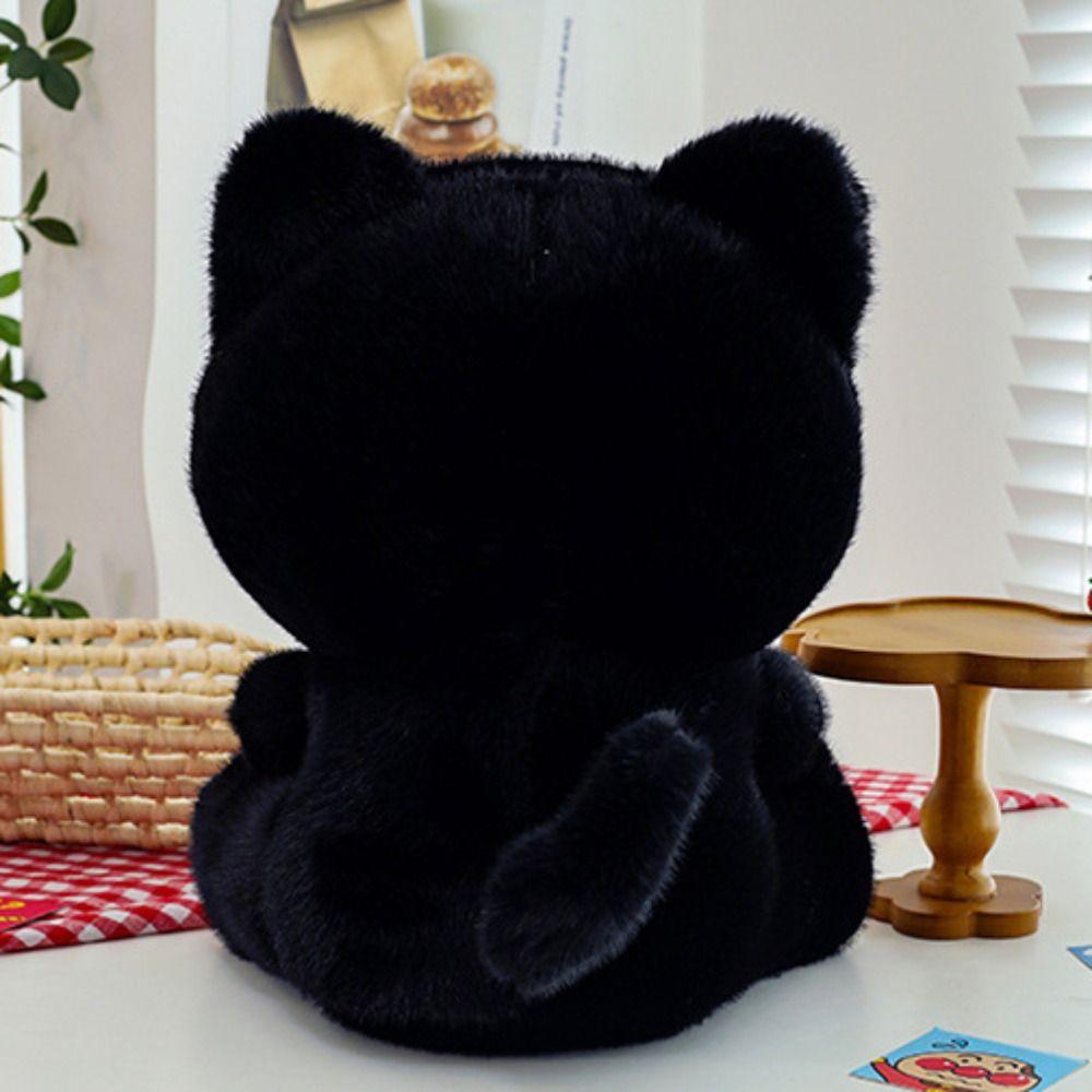 Fluffy Cartoon Plush Animal Doll Stuffed Doll Black Gray Kitty Dolls Cat Plush Toy  Car Decor
