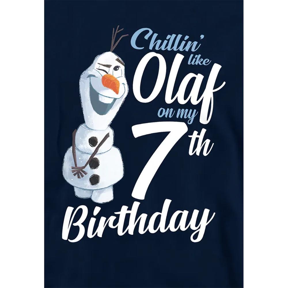 Frozen Childrens/Kids Chillin Like Olaf Heather 7th Birthday Pullover Hoodie