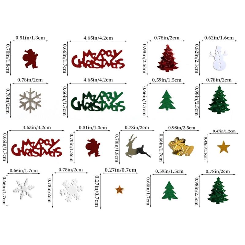 Christmas Reindeer Snowflake Confettis Sparkling Plastic Confettis for Holiday Party Table Centerpieces Vase Fillers