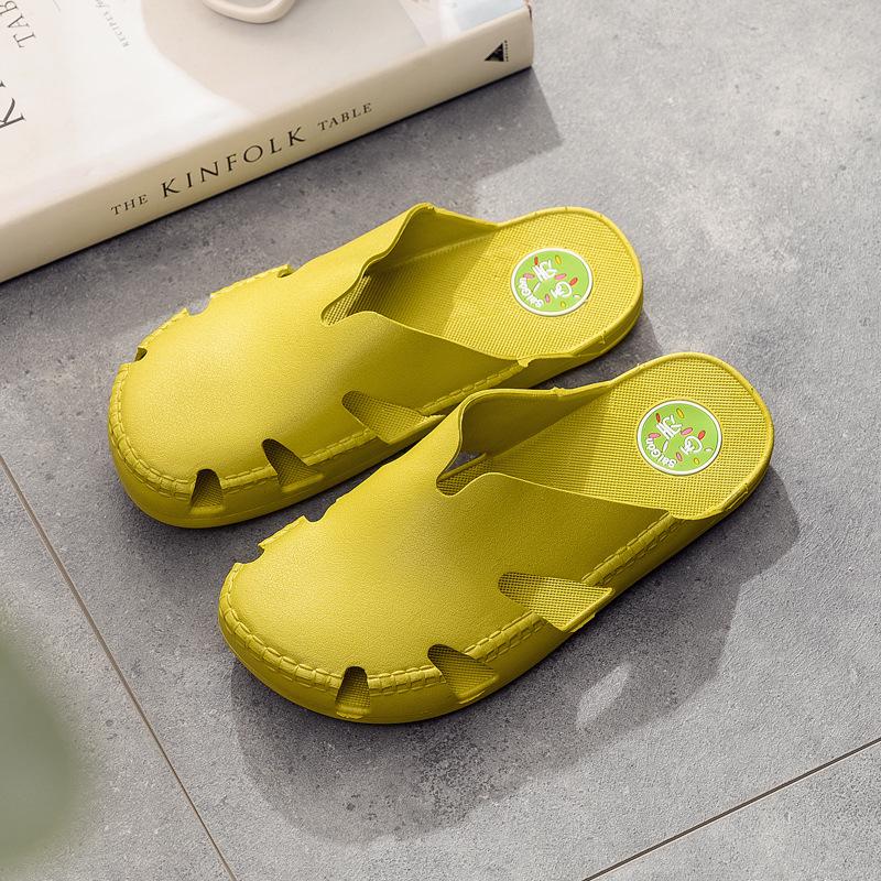 Super Soft Vietnamese Latex Closed-Toe Slippers: Non-Abrasive, Odorless Rubber Casual Shoes with Soft Soles for Men & Women