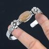 Daughters Day Sale Natural Plume Agate 925 Silver Wife Flower Anniversary Bangle