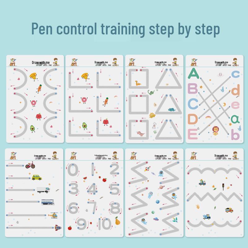 Preschool Pen Control and Tracing Workbook for Kids Ages 3-6: Calligraphy, Drawing, and Coloring Activities