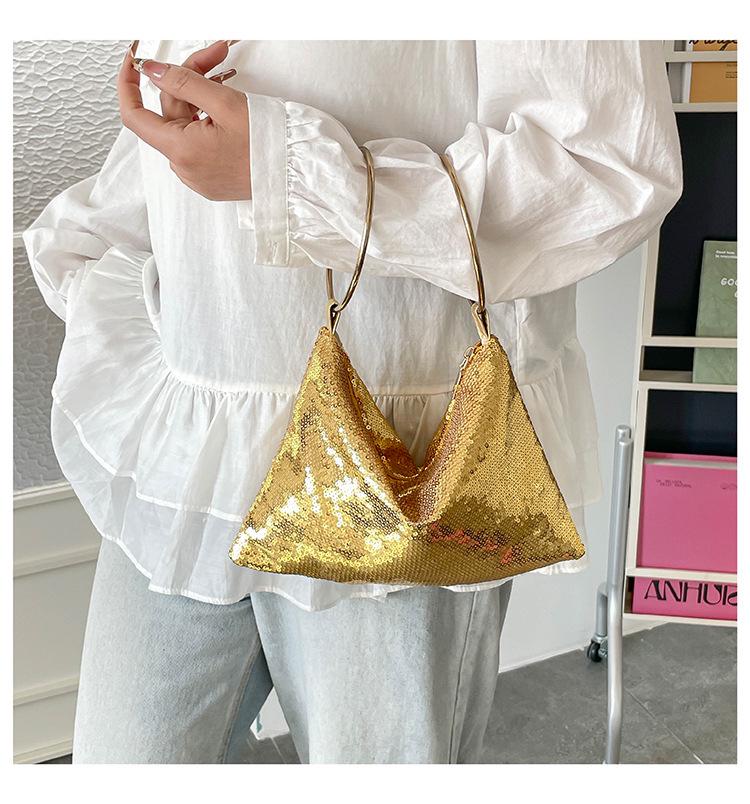 Women's Versatile Crossbody Bag - Single Shoulder, Small Fragrance Style with Sequin Chain, Dazzling Colors, Light Luxury, Ideal for Commuting.