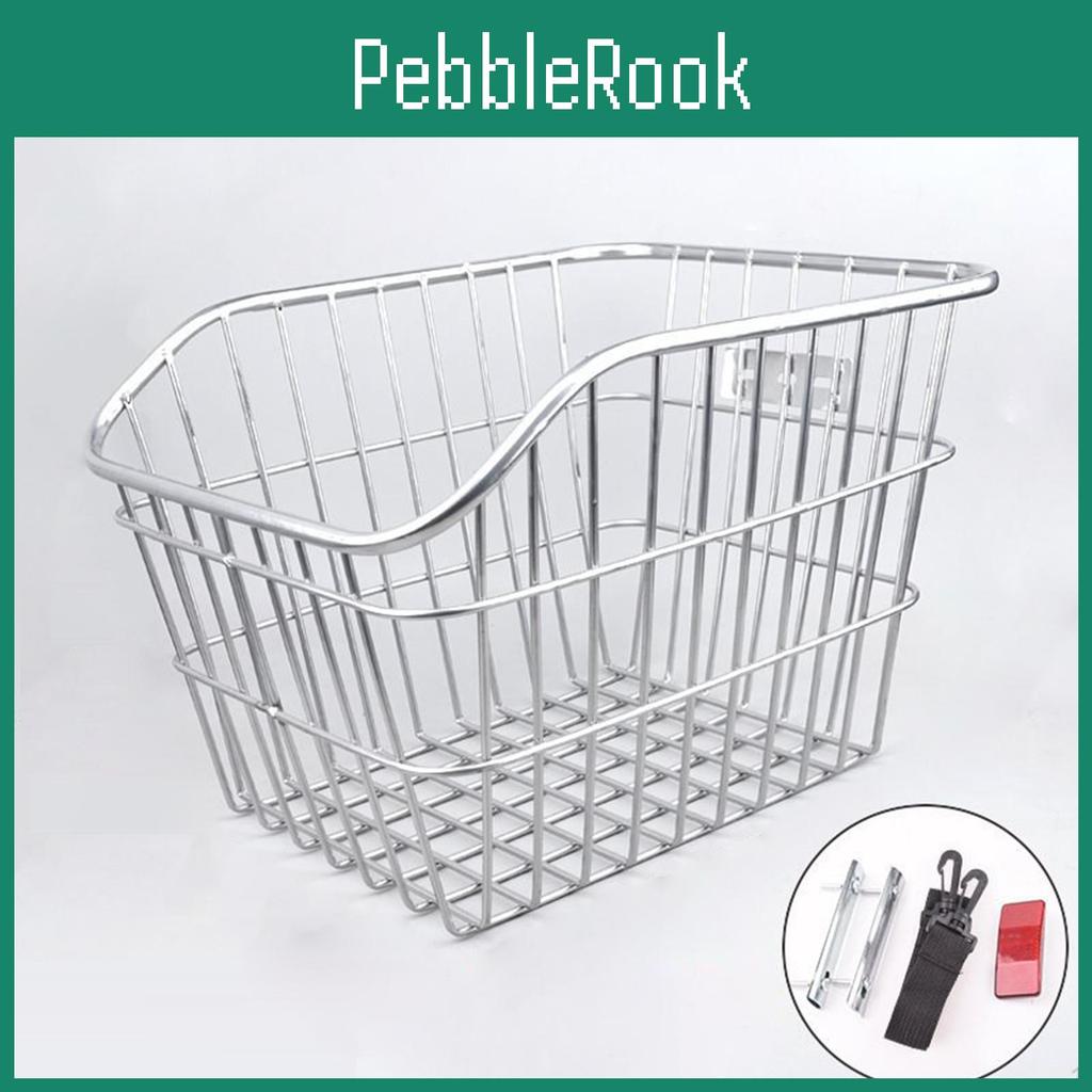 Rear Bike Bicycle Basket Iron Portable Storage Cargo Rack Biking For Most