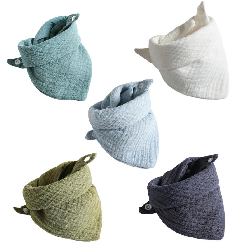 5Pcs Baby Feeding Drool Bibs Saliva Towel for TRIANGLE Scarf Bandana Soft Cotton Bib Adjustable  Button Burp Cloth for Boys