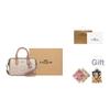 Coach Rowan 18 Brand Logo Detachable Shoulder Strap Boston Bag Women handbag Milk-Tea CW330-SVXCU