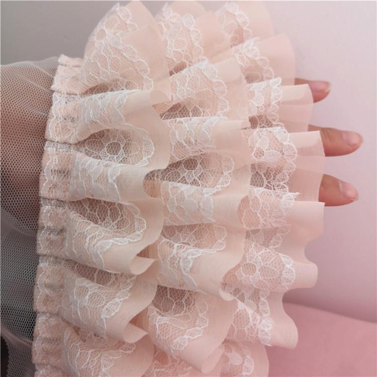 11cm Wide Beautiful Multi-color Multi-layer Chiffon Mesh Lace Trim DIY Handmade Dress Skirt Cuffs Sewing Production Accessories