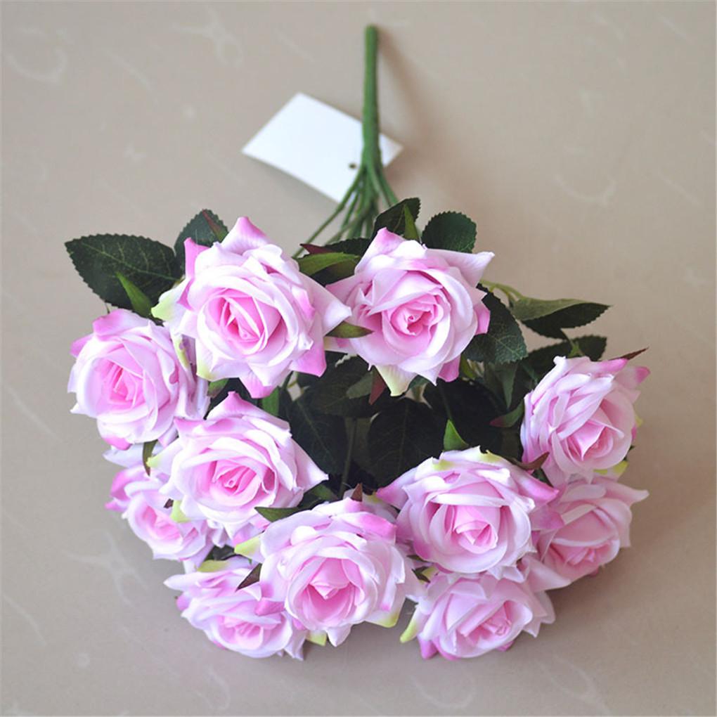 12 head Artificial Rose Bouquet Simulation Flower Wedding Party Decor Rose