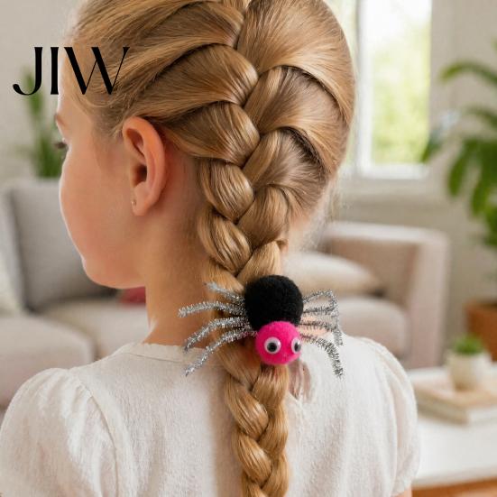 Cosplay Accessories for Halloween Spider Hair Clips Girls Women, Cute Furry Barrettes, Hairpin Kids Tinsel Fluffy Pom Accessory Parties Stable