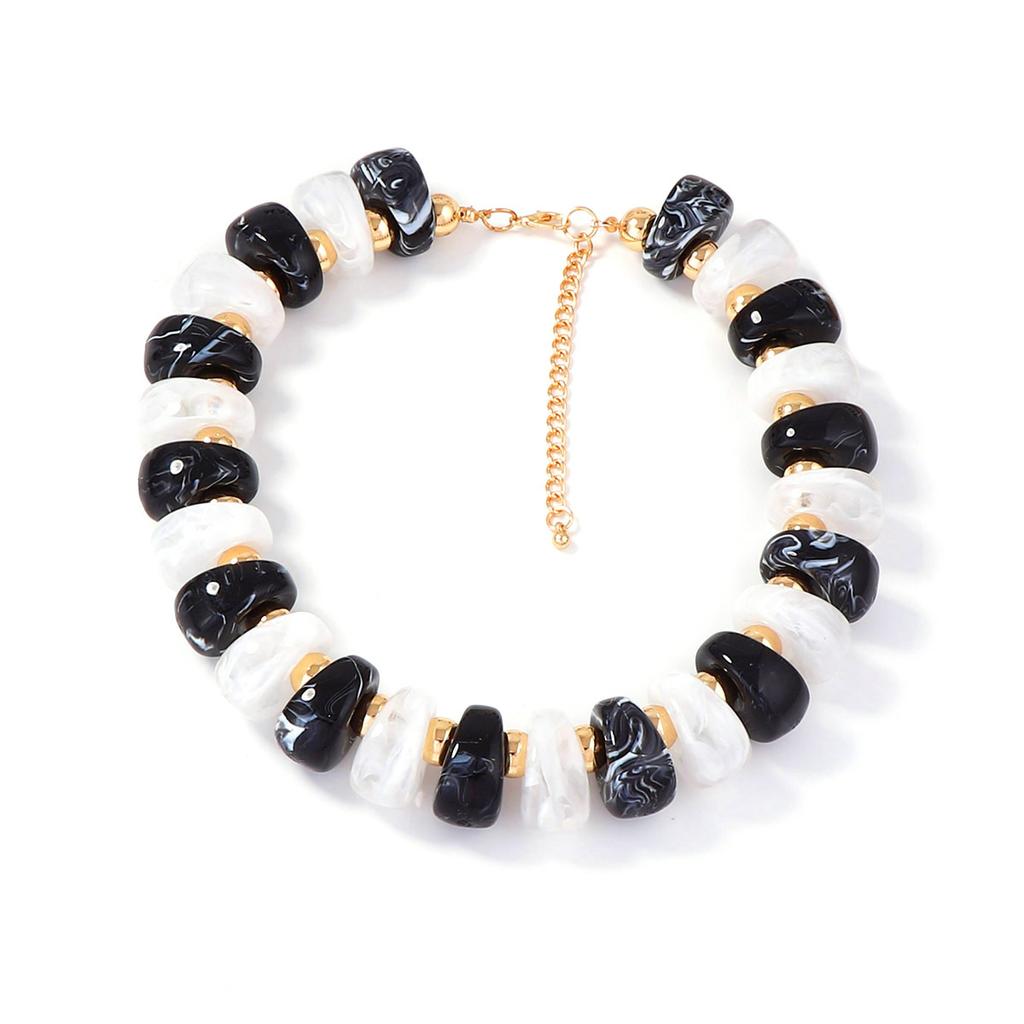 Exaggerated personality trend geometric beaded multi-color optional necklace versatile casual women's daily wear accessories