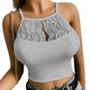 Femei Crop Corset Top Dantela Prin Sexy Bretele Hollow Out Vedeți Sutien