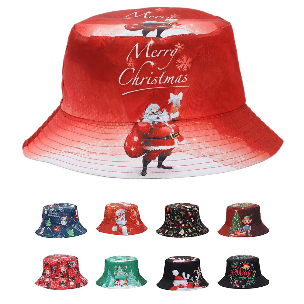 Personalisierter Weihnachts-Print Outdoor Fischerhut - Weihnachtsmann-Design für Männer und Frauen