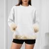 Women's Casual Round Neck Long Sleeve Sweatshirt Solid Color Sweatshirt