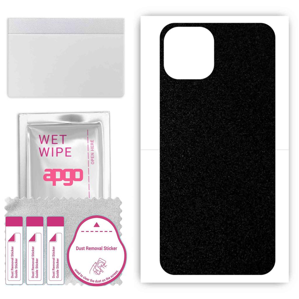 apgo Protective Skin Sticker for the back compatible with Ulefone Note 6, Wrap Film, Foil, Vinyl - Pattern Matte Black