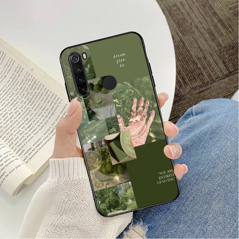green aesthetic Phone Case CaseFor Redmi note 8Pro 8T 6Pro 6A 9 Silicone Fundas for Redmi 8 7 7A note 5 5A note 7 Capa