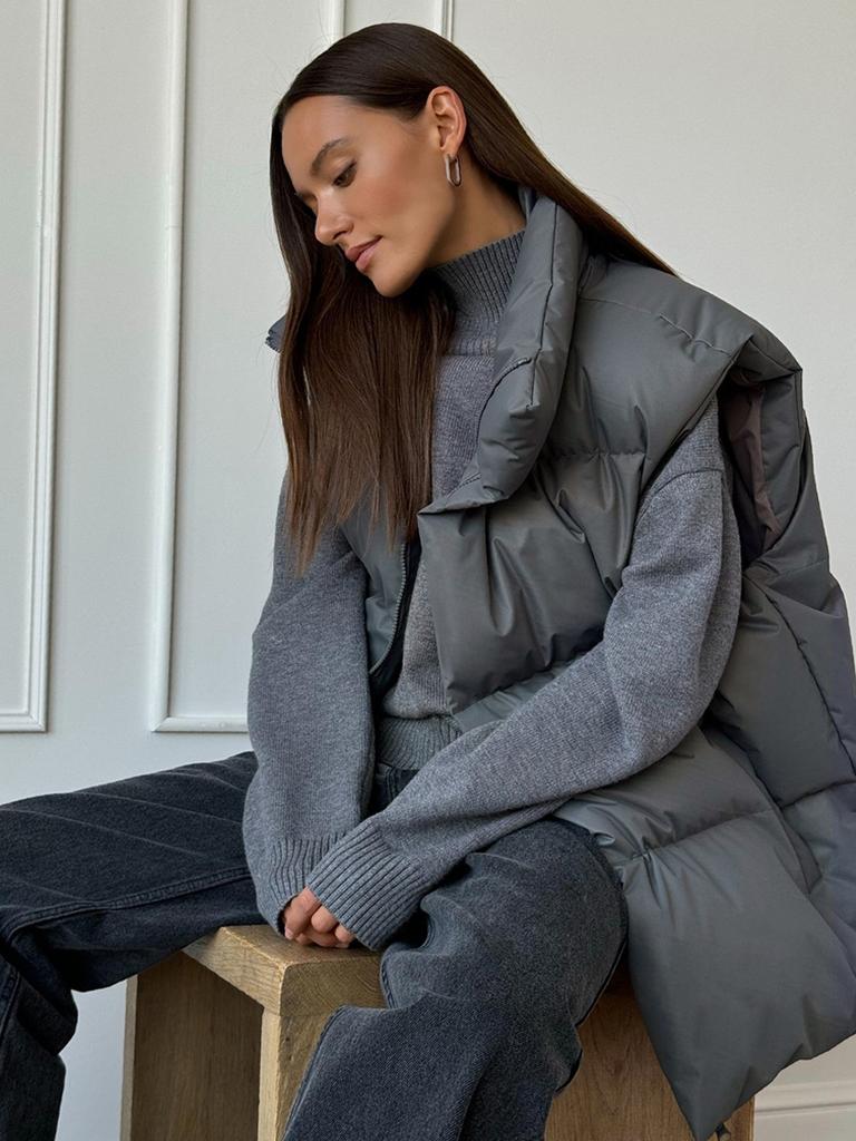 Women Autumn Winter Vests Stand Collar Loose Warm Vest Cotton-padded Coat Casual Women's Jackets Outerwears