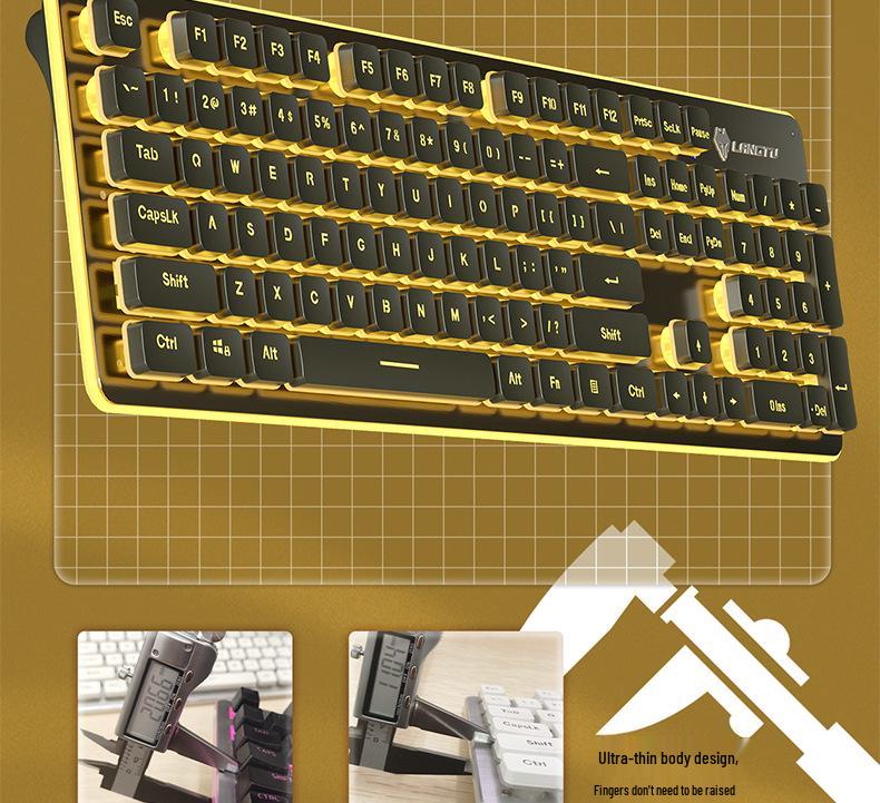 Langtu Wired Backlit Mechanical Keyboard for Office and Laptop Typing (Girls Edition)