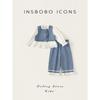 Insbobo Girls' Suit 2026 Spring New Children's Clothing Baby Denim Three-Piece Set Early Spring Trendy Outfit