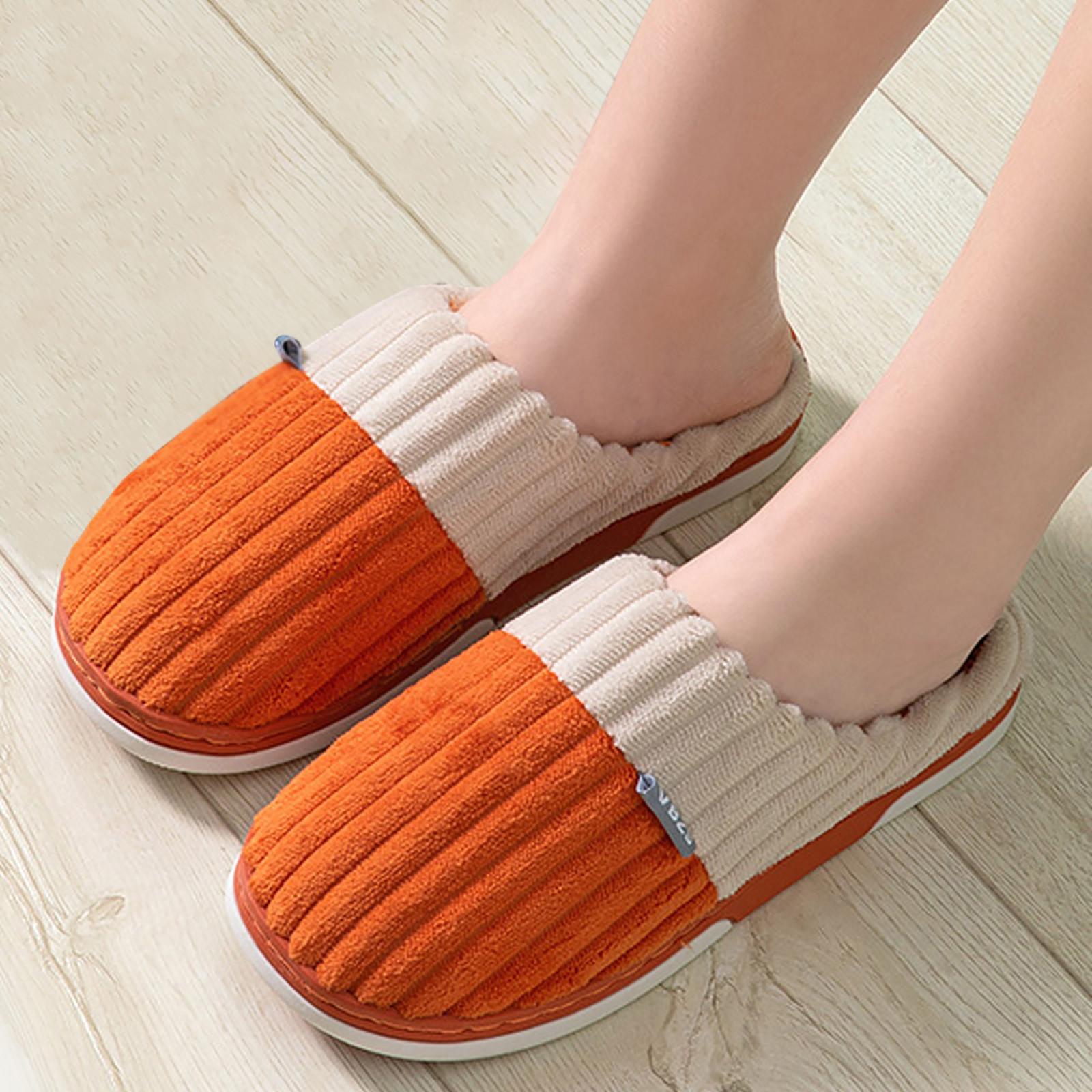 Кошачьи тапочки плюшевая обувь для женщин тапочки из мягкой хлопчатобумажной ткани на платформе 40 оранжевый 776₽