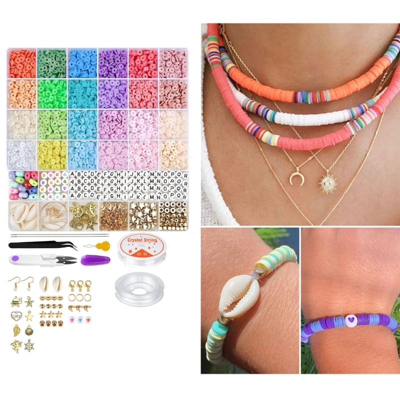 Polymer Clay Beads Bracelet Making Set Easy To Use Beading Set Crafts Accessories For Kids Interested In Jewelry Making