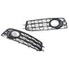 2pcs Front Fog Light Grille Left Right 8P0807682 Glossy Black Replacement for A3 8P 2008‑2012