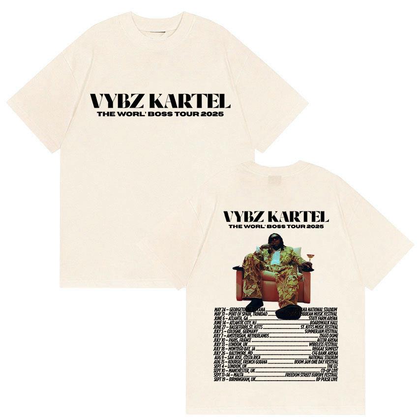 Rapper Vybz Kartel New Album Merch T Shirt Unisex Summer ONeck Cotton Tshirt Hip Hop Gothic Short Sleeve Tshirts Tops