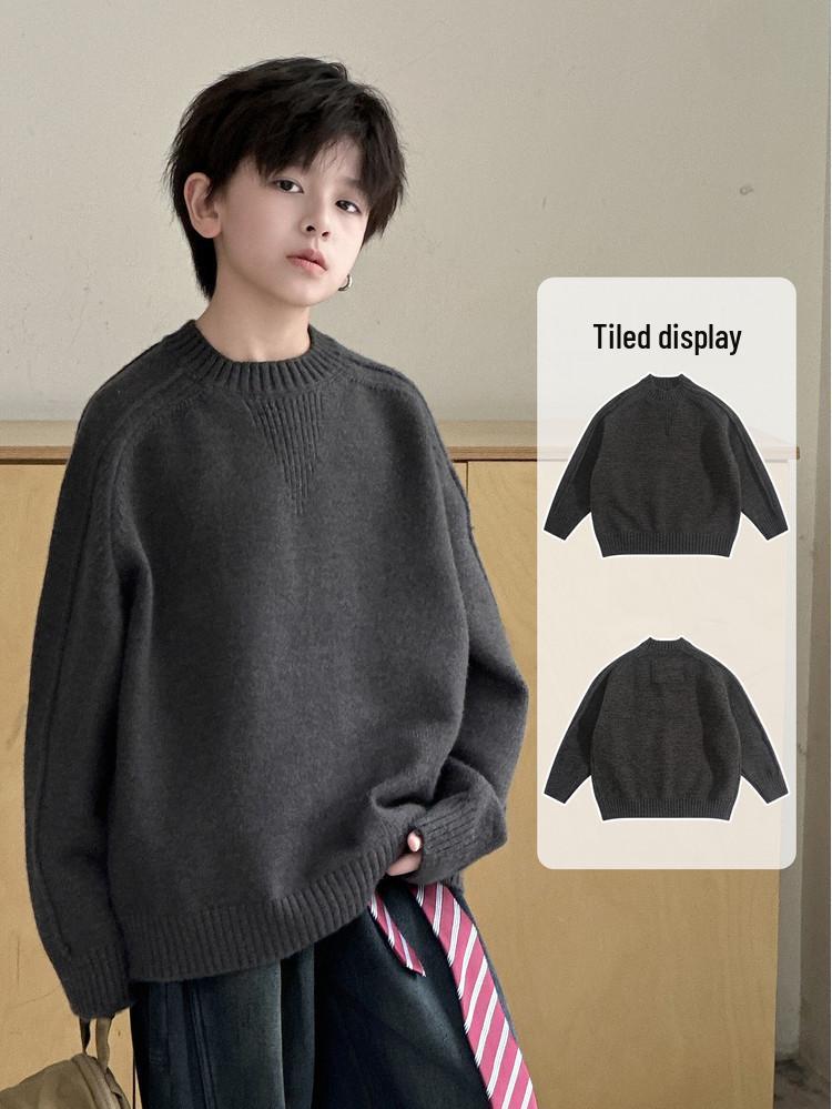 Men's Crew Neck Sweater: 2025 Autumn/Winter Casual Knit, Long Sleeve Pullover Loose Fit