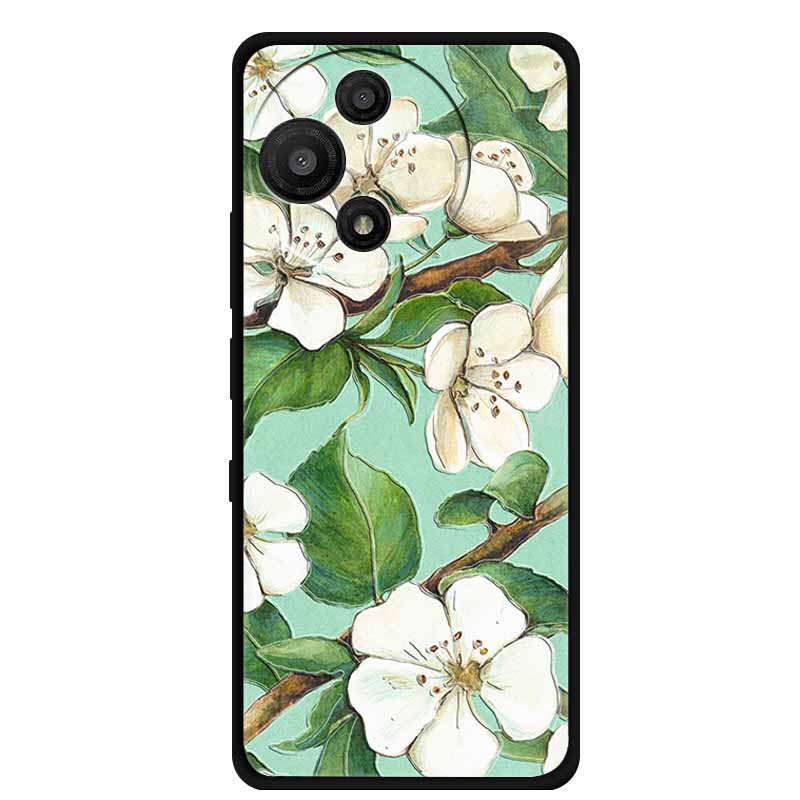 For TCL 60 SE Nxtpaper Case 3D Emboss Relief Flowers Black TPU Silicone Soft Back Cover Cases For TCL 60R Case 6.7" Fundas Bag