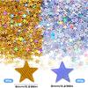 8000Pcs Star Confetti, 6 mm Stars Sequ for Table, Gold and Multicolor Star Confetti for Birthday Wedding Party Festival Decorations