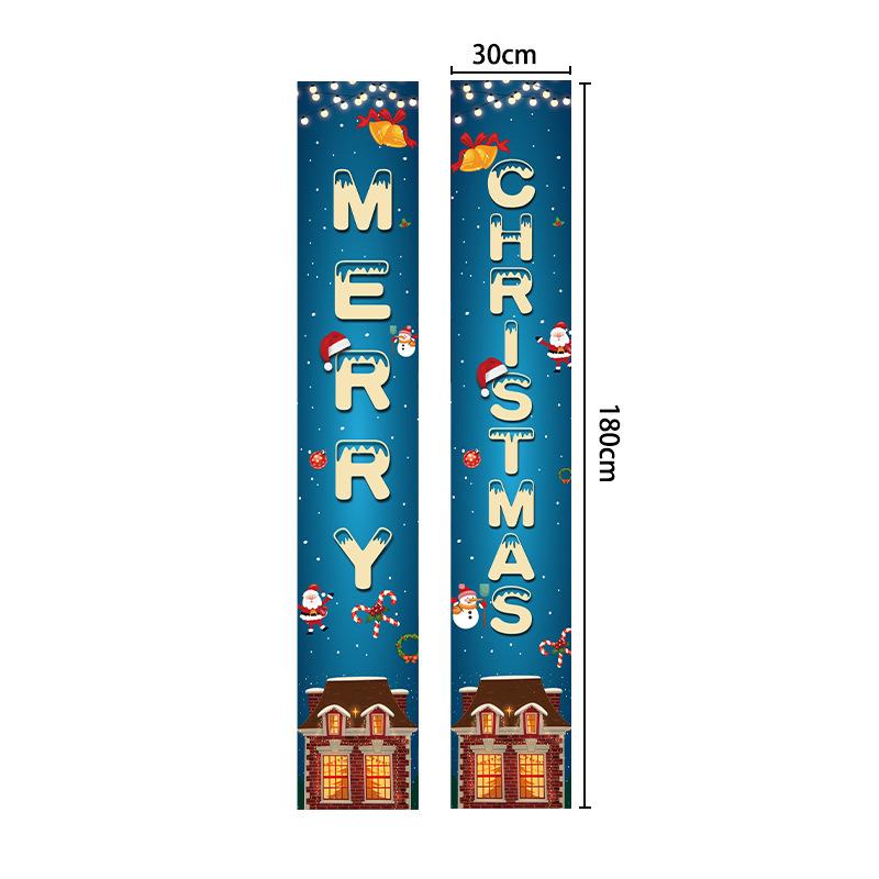 Christmas banners and couplets, 300D Oxford cloth door curtains, outdoor decorations, door stickers, background cloths, hanging flags