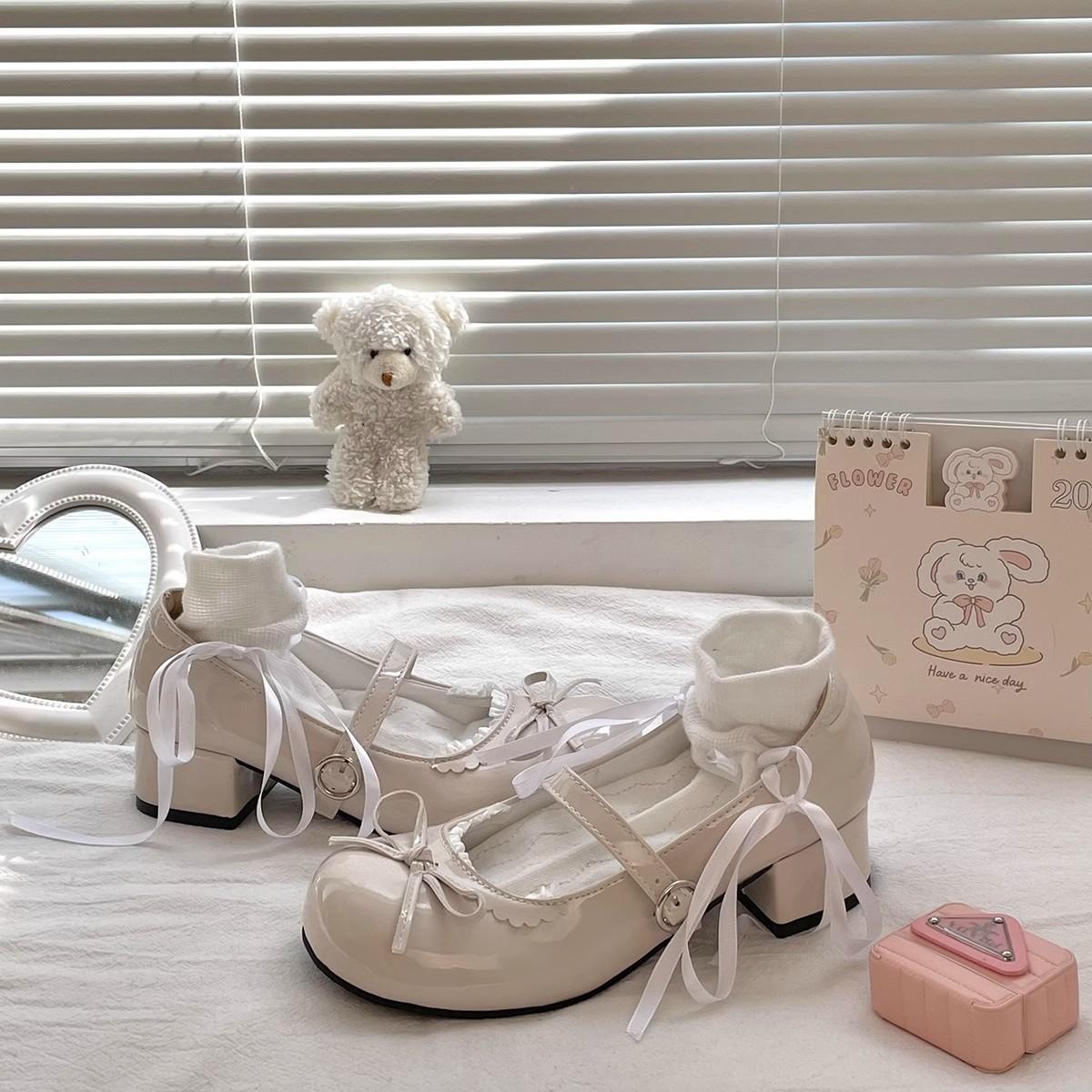 

Летние туфли цвета мороженого, женские туфли Мэри Джейн на толстом каблуке, модные и удобные одинарные туфли 40 бежевый