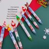 Christmas 6-Color Santa Claus Ballpoint Pen: Multi-Color Push-Button Journaling Pen for Students