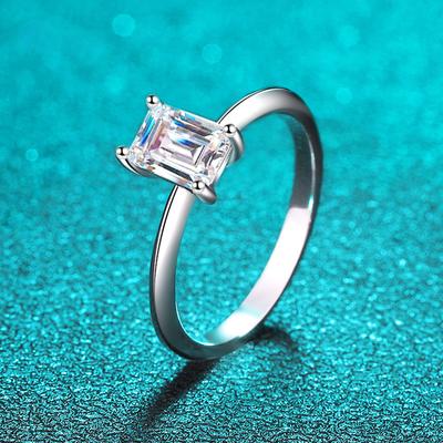1ct Trouw Moissaniet Ringen voor Vrouwen Sterling Zilver S925 Sieraden Lab Diamant Luxe Belofte Ring