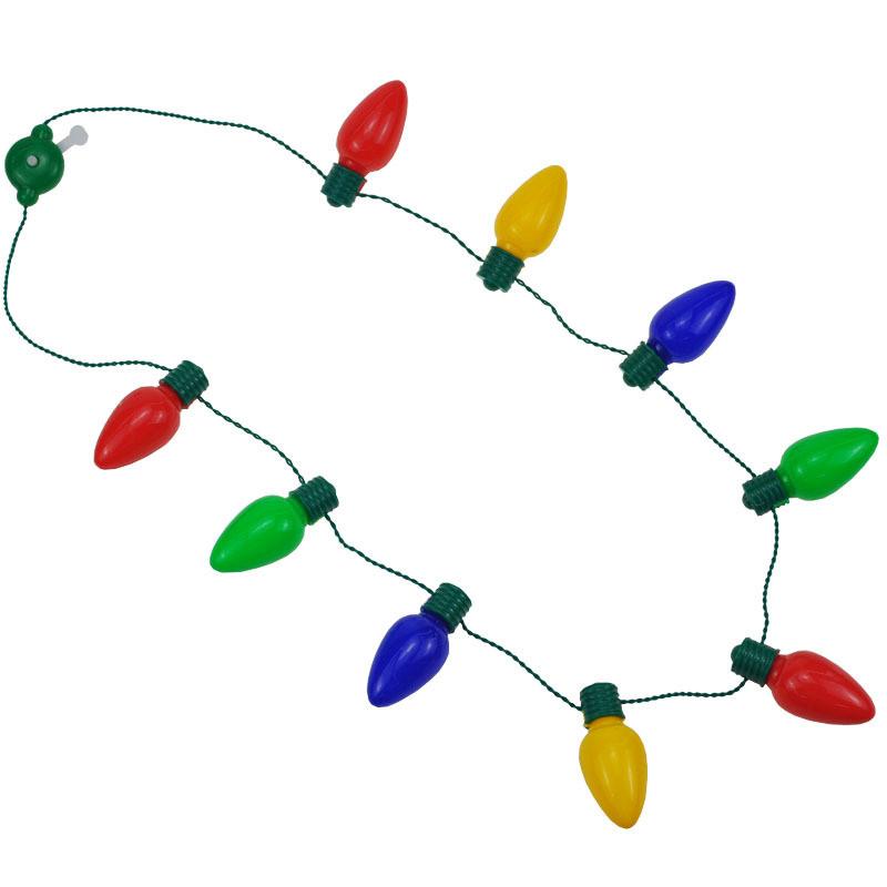 

Christmas Up Light Necklace Led Holiday Necklaces Flashing Bulb Goods Decorative