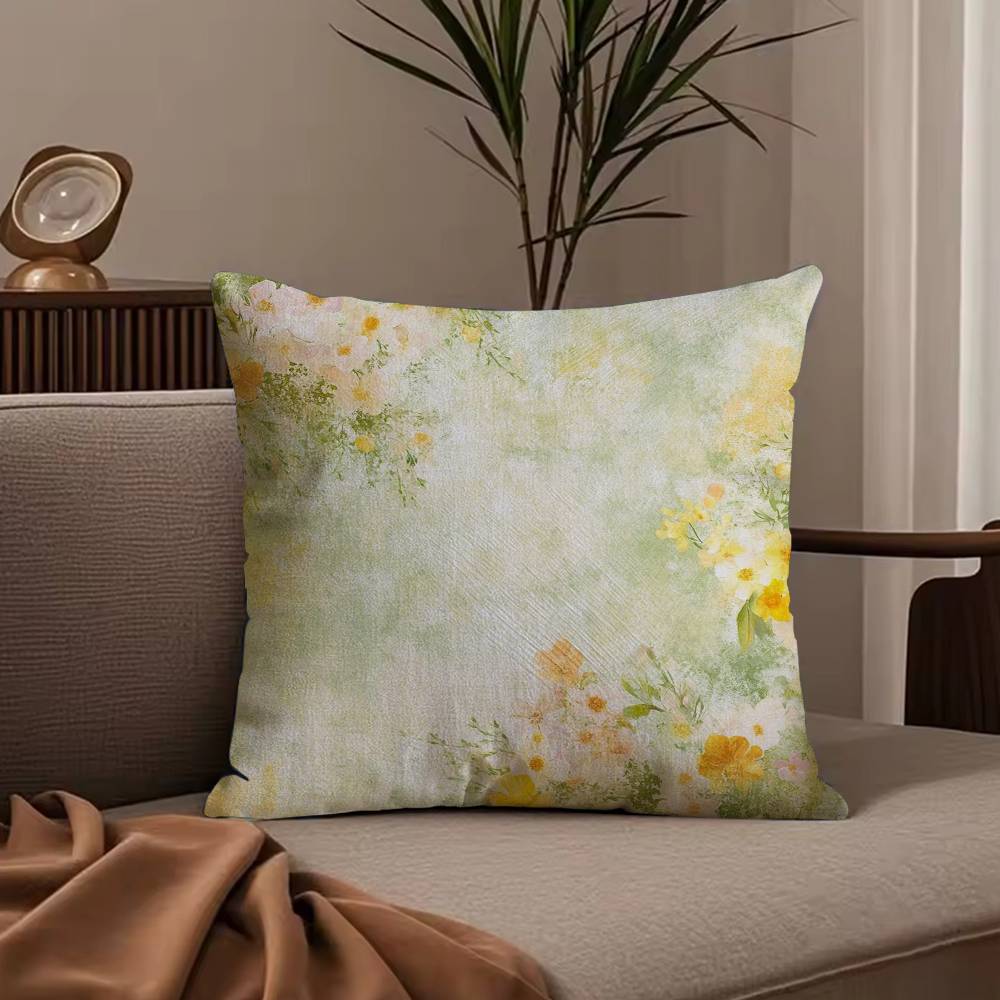 Art French Flower Pillow Case Null