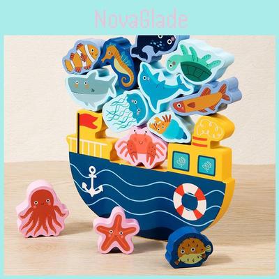 Wooden Baby Balance Stacking Blocks With Eco Friendly Finish For Fine Motor Skills Development
