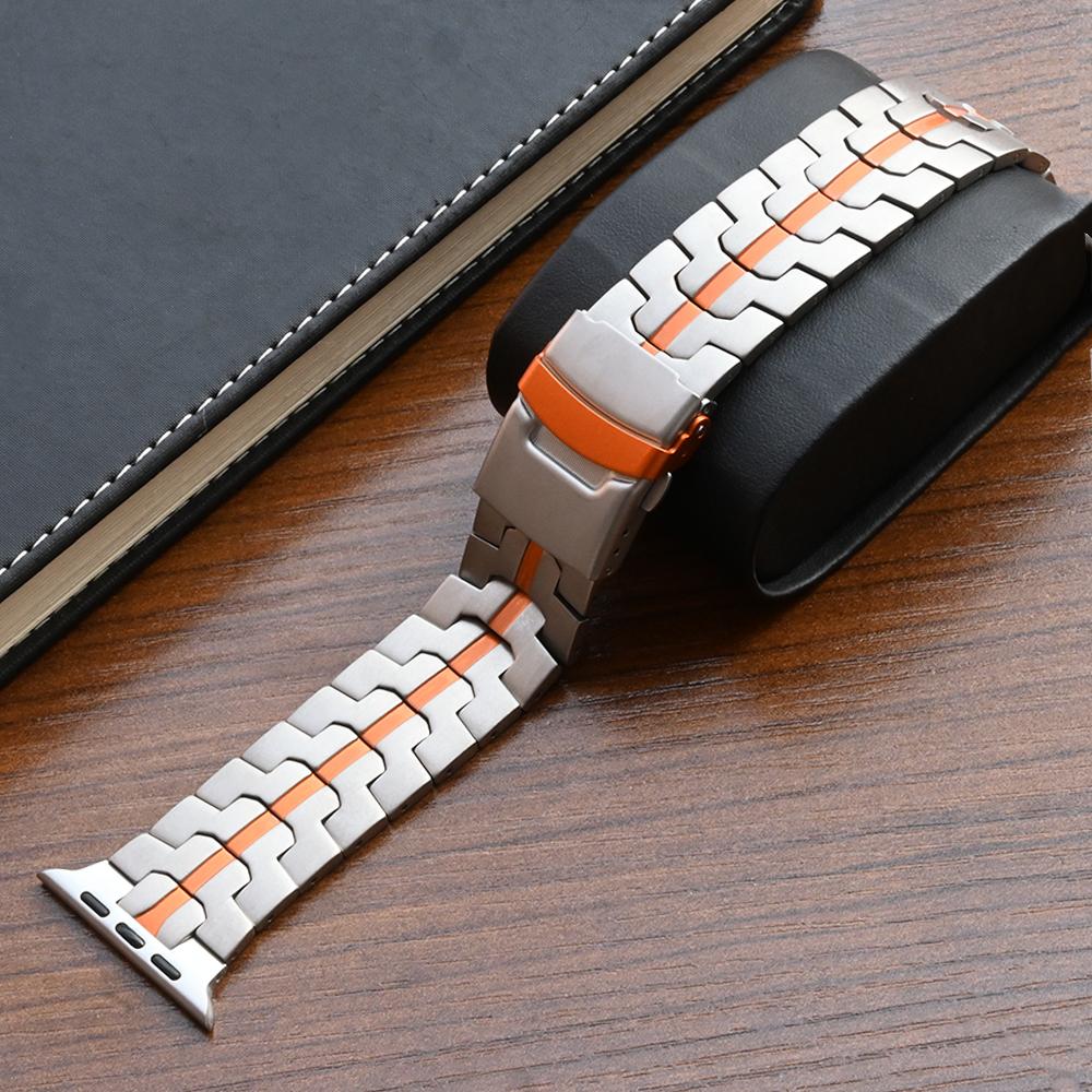 Titan Business Armband für Apple Watch Ultra 2 49mm 45mm 46mm 44mm Luxuriöses Herren Armband für iWatch Serie 10 9 8 7 6 5 4 SE Armband