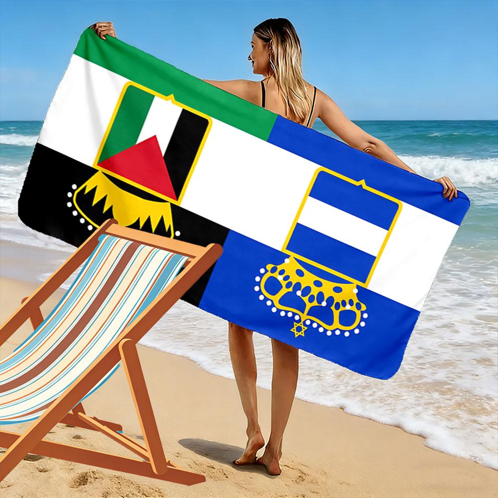 Giant Beach Towel with Composite Royal Crown Heraldic Flag, Ultra Soft Quick Dry Microfiber, Fade Resistant, for Pool Beach Vacation