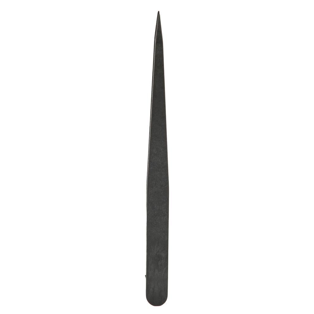 10pcs Anti Static Tweezer Plastic Material Glossy Lines Black Hearing Aid Tweezer for Electronics Laboratory Work