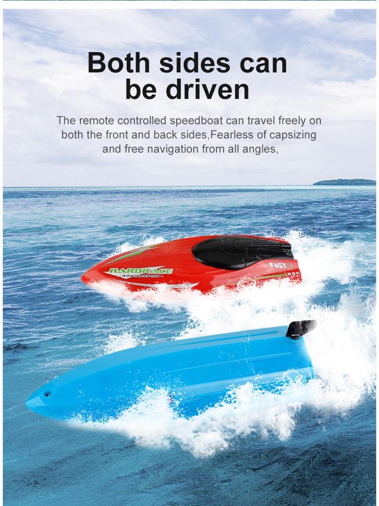 2.4G Remote Control Mini Stunt Speedboat with High-Brightness Lights - Children's Water Toy