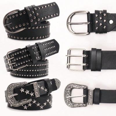 European and American Belts, Women's Personality Trend Rivets, Five-star Punk with Jeans, Women's Belts