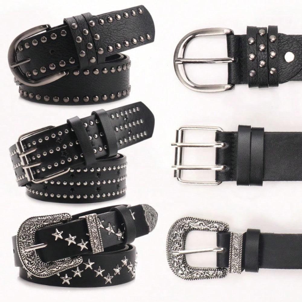 European and American Belts, Women's Personality Trend Rivets, Five-star Punk with Jeans, Women's Belts