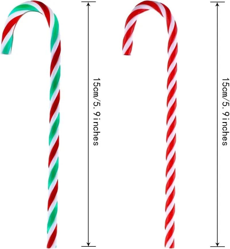 Bastones de Caramelo Navideños al por Mayor Colgantes Acrílico Torcido Muleta para Adornos de Árbol de Navidad Fiesta de Año Nuevo Decoración del Hogar